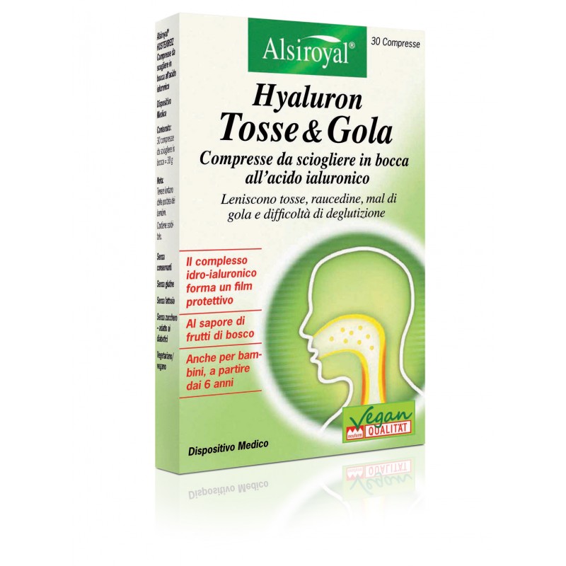 Alsiroyal - Hyaluron Tosse e Gola (30 compresse)