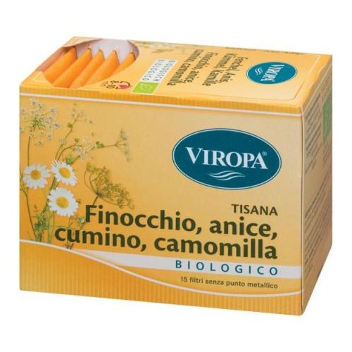 Viropa - Tisana Finocchio, Cumino, Anice, camomilla BIO (15 filtri)
